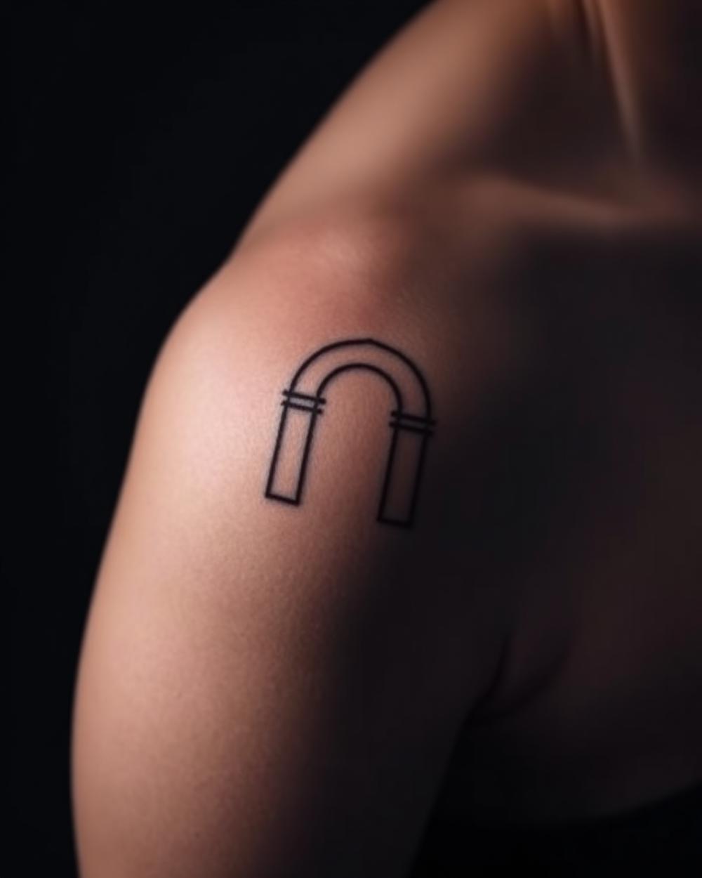 Fine line — architektoniczny łuk na ramieniu